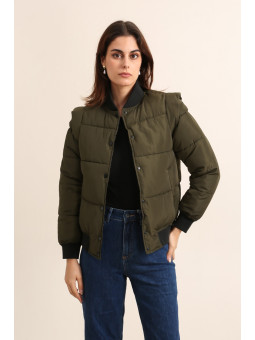 CHAQUETA BOMBER CORTA CON...